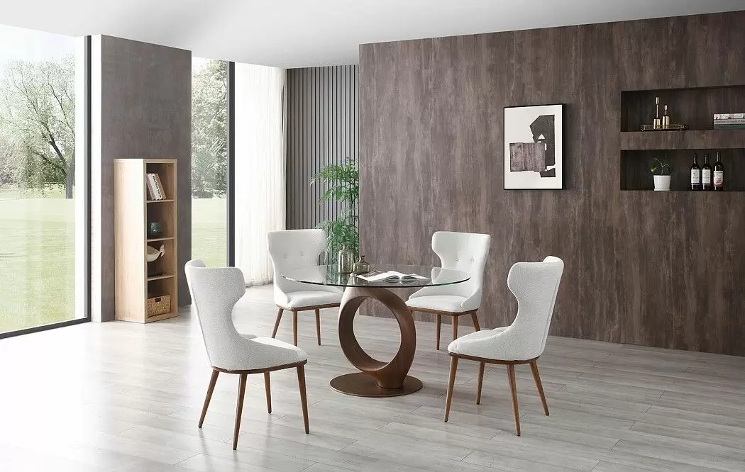 Стол Oasis 130, прозрачное стекло/орех/бронза - фото 3