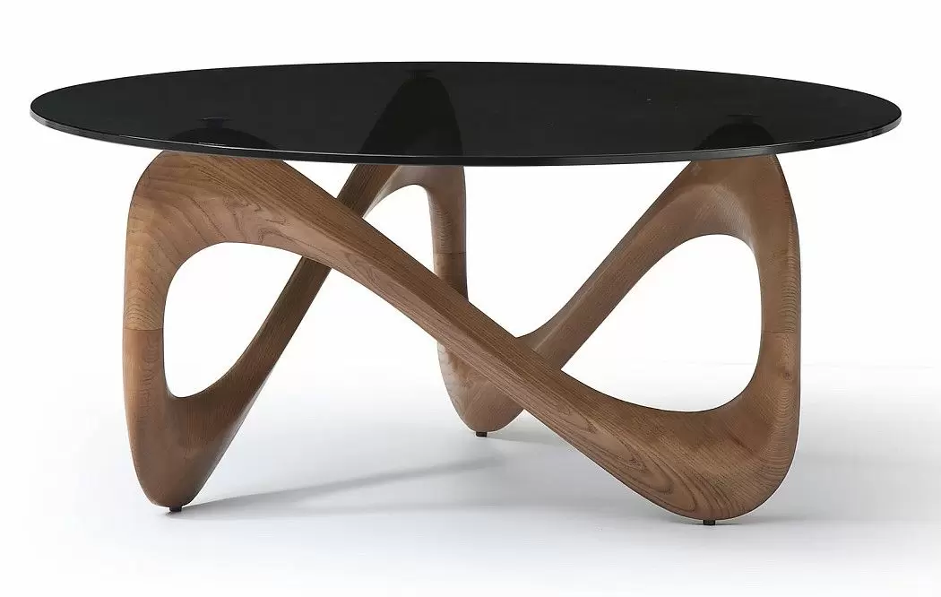 Стол журнальный Sea Glass, серое стекло/орех - фото 4