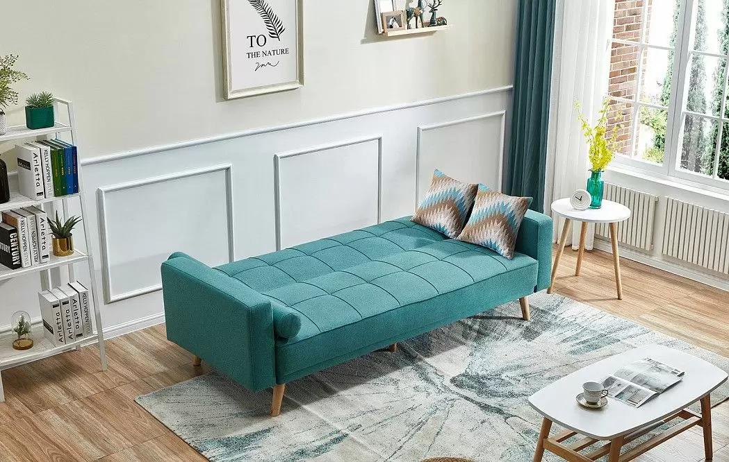 Подушка Quadro Etno (45x45), голубой/коричневый - фото 3