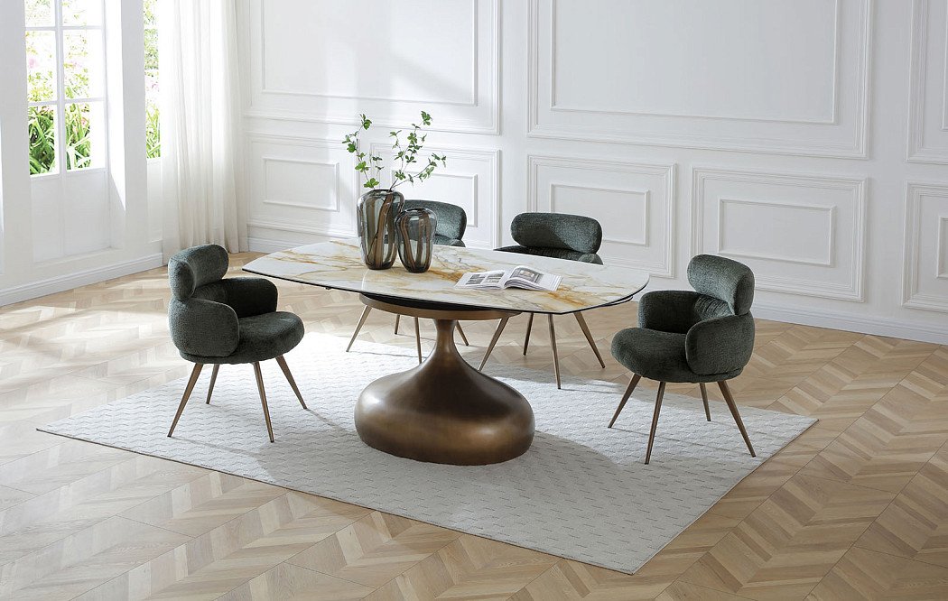 Стул Evy, зеленый/бронза - фото 3