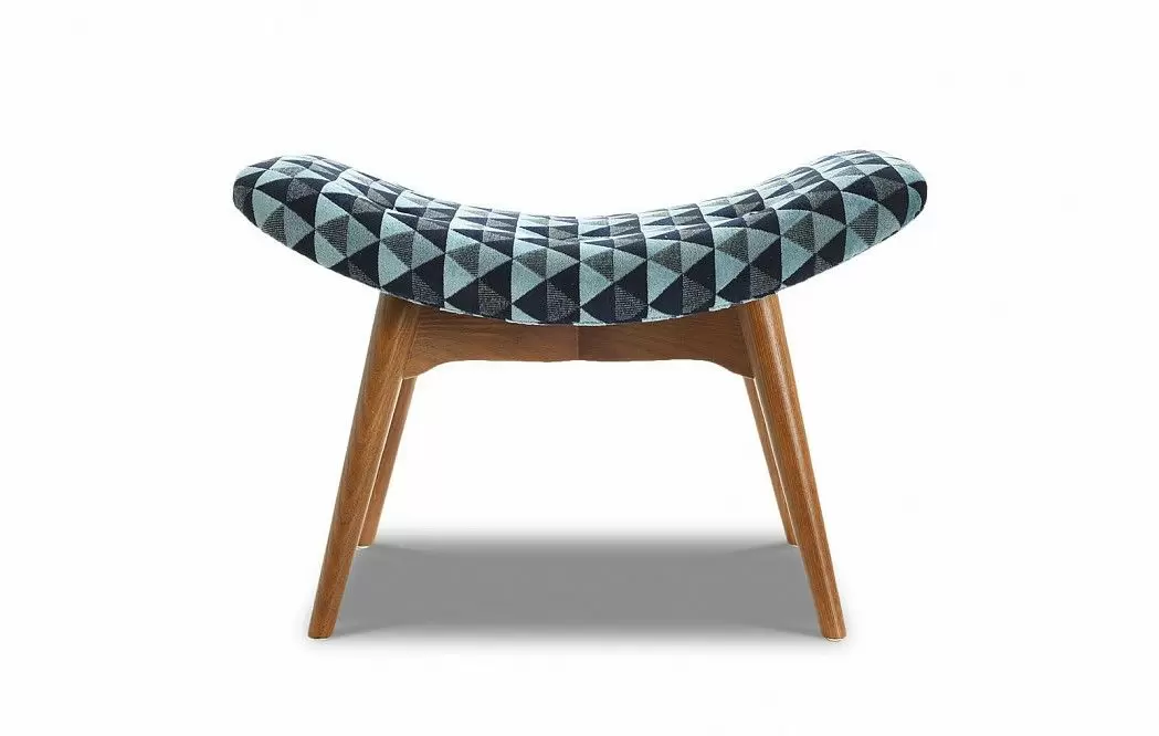 Кресло с оттоманкой Contour, голубой принт/коричневый - фото 11