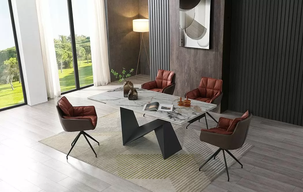 Стол раскладной Portofino Black 160-240, светлая керамика/черный - фото 18