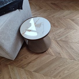 Столик приставной Cassio (48), белая керамика/бронза