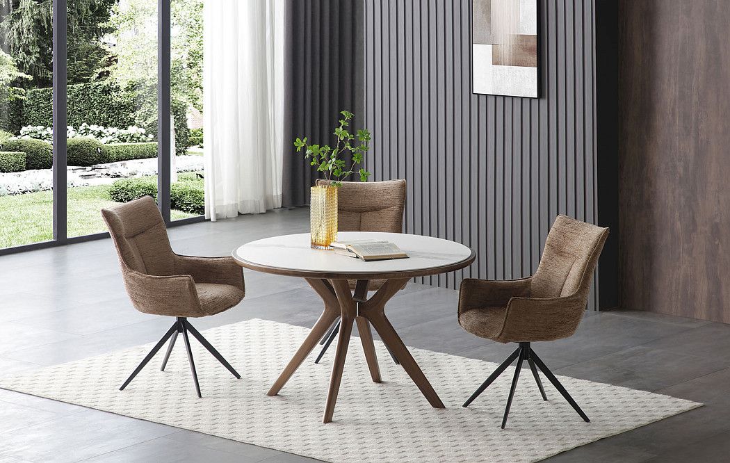 Стол Tango 120, светлая керамика/орех - фото 6