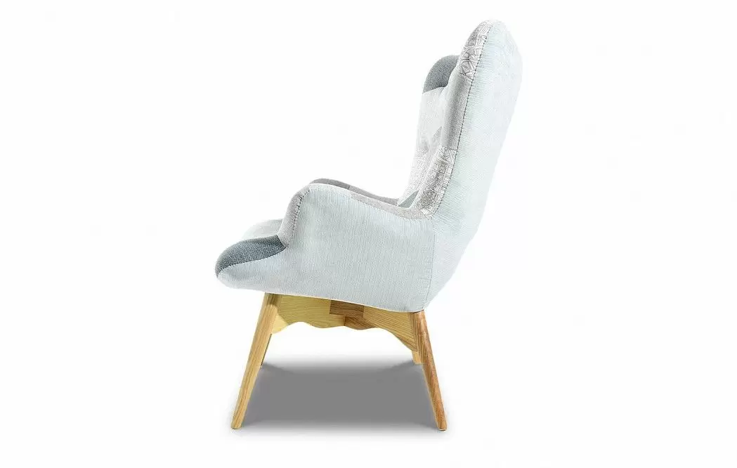 Кресло и оттоманка Contour, светлый пэчворк/ясень - фото 6