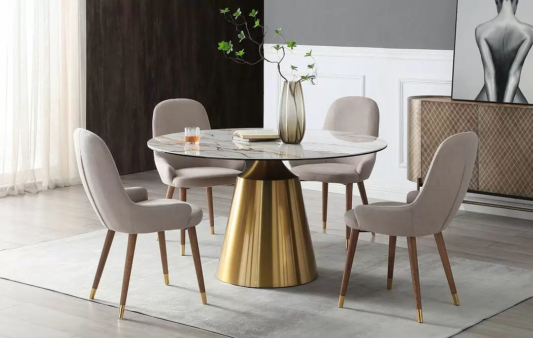 Стол Teresa 135, белая керамика/золото - фото 3