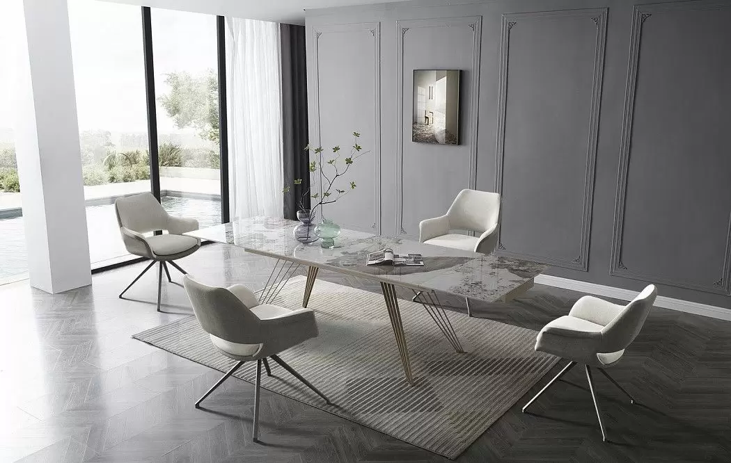 Стол раскладной Parma 160-240, светлая керамика/шампань - фото 6