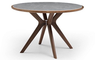 Стол Tango 120, серая керамика/орех