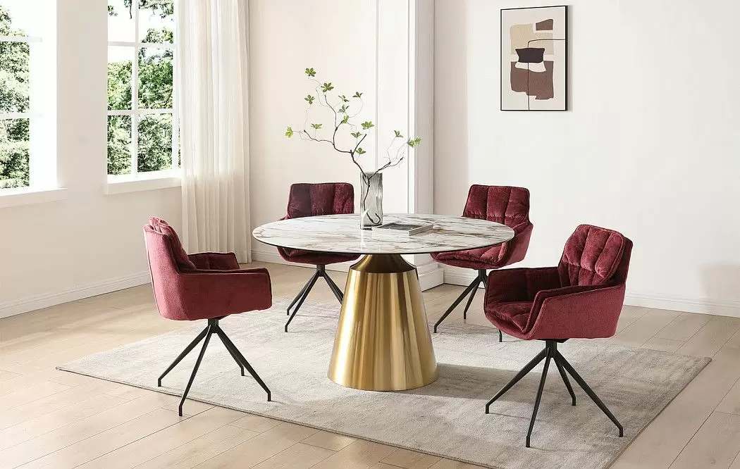 Стол Teresa 135, белая керамика/золото - фото 4