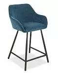 Стул полубарный Edwin, графитово-синий/черный