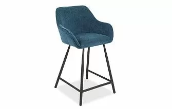 Стул полубарный Edwin, графитово-синий/черный