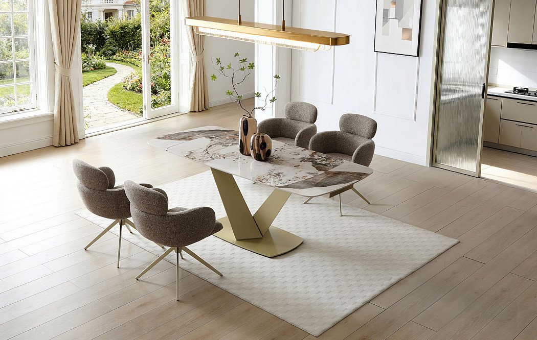 Стол раскладной Victoria 140-200, светлая керамика/шампань - фото 4