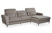 Диван-реклайнер Adeline угловой (правый), серо-коричневый