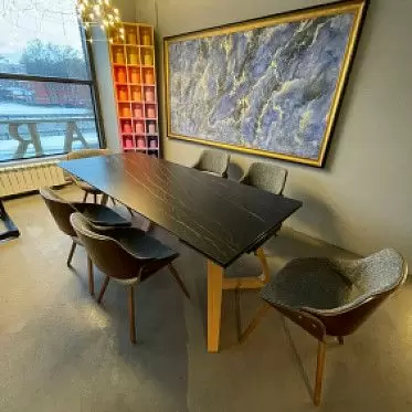 Стол раскладной Sorrento 180-240, черная керамика/ясень