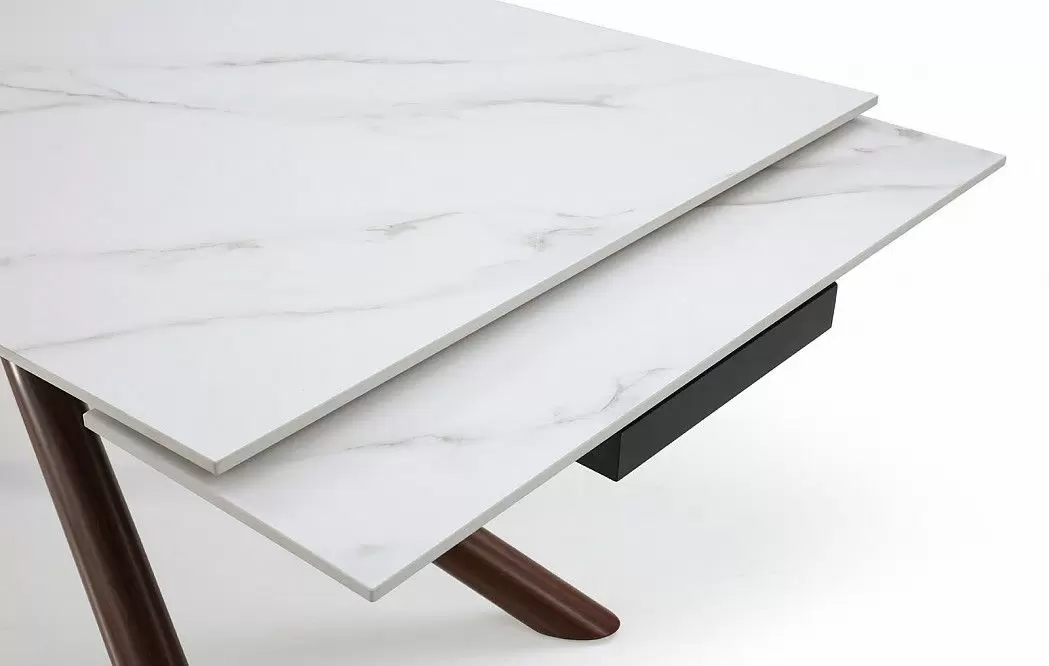 Стол раскладной Ravenna 160-220, белая керамика/орех - фото 10