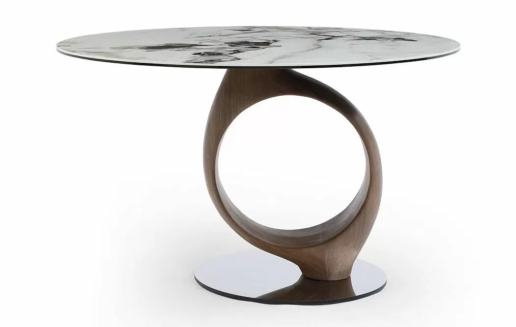 Стол Oasis 130, белая керамика/орех - фото 6