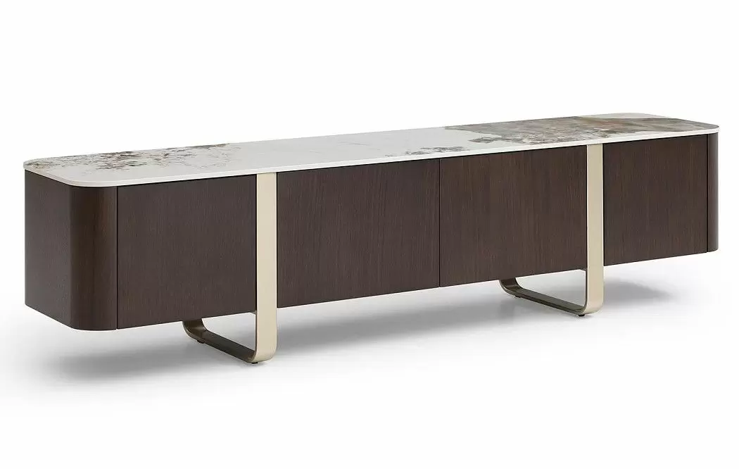 ТВ Тумба Lorraine, керамика/орех/шампань - фото 4