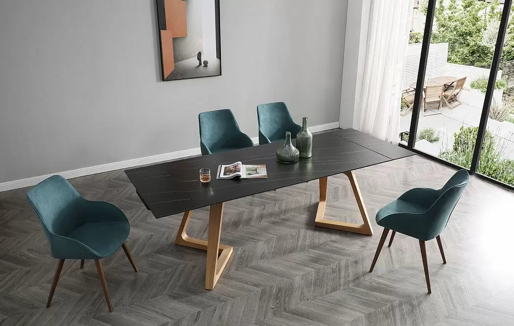 Стол раскладной Sorrento 160-220, черная керамика/ясень - фото 2