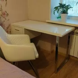 Стол письменный Poesy, орех/хром