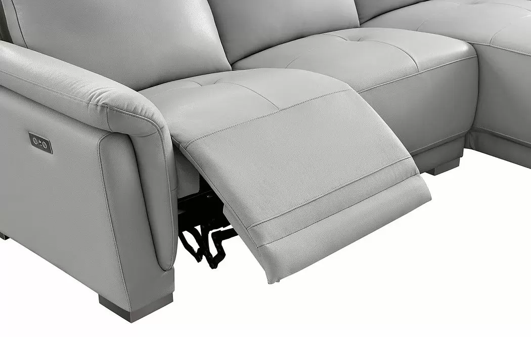 Диван-реклайнер Jonathan угловой (правый), светло-серый - фото 4