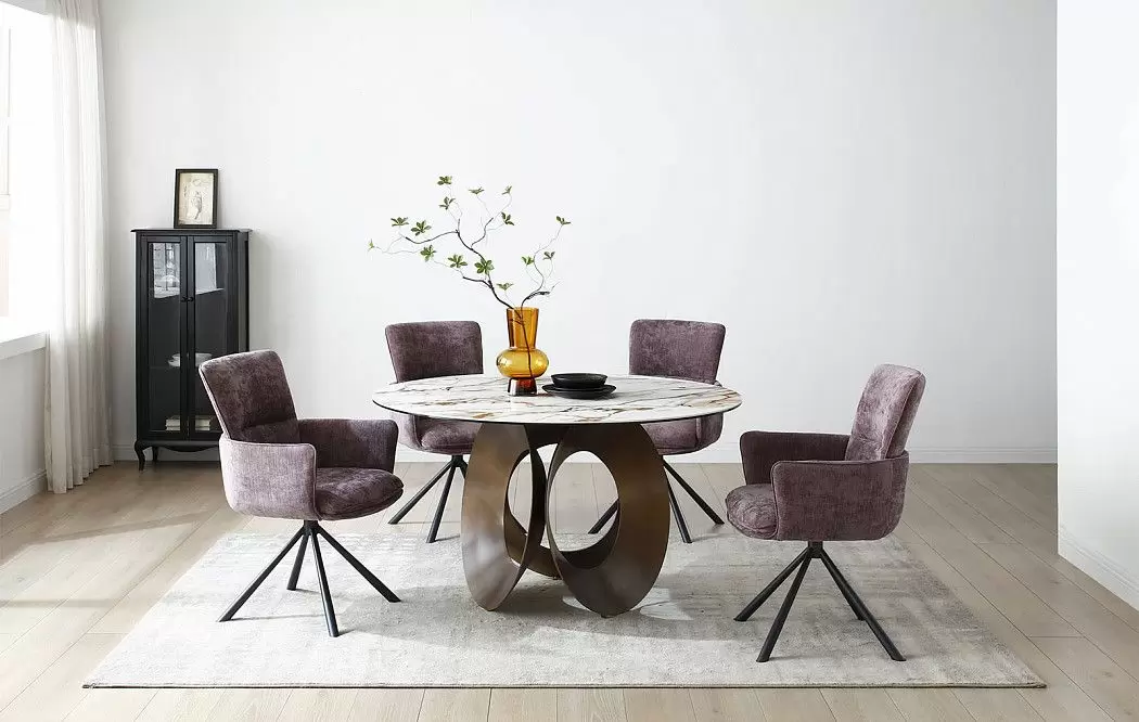 Стол Teodor 135, белая керамика/бронза - фото 4