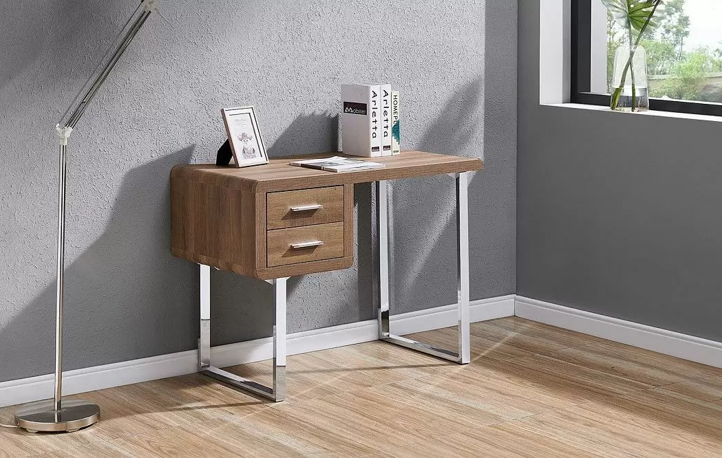 Стол письменный Poesy, орех/хром