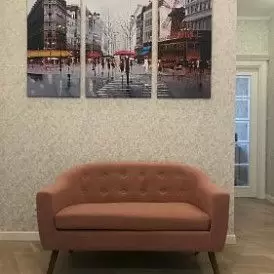 Диван Florence 2-х местный, темно-серый/цветные пуговицы