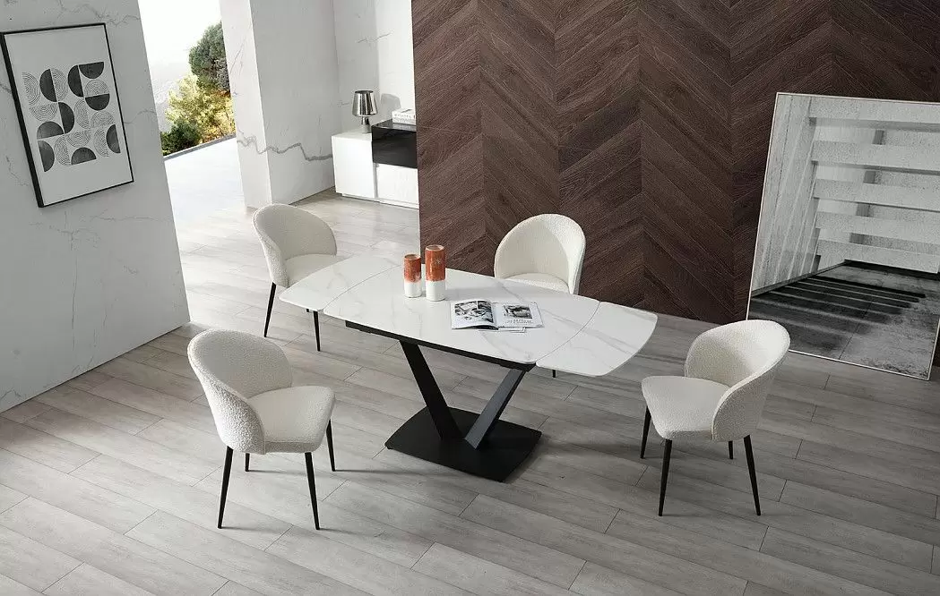 Стол раскладной Livorno 120-180, керамика "каррарский мрамор" - фото 2