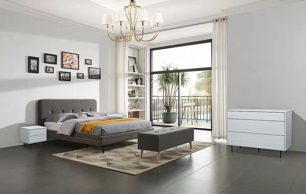 Кровать Madeira, серо-коричневый/черные ножки - фото 8