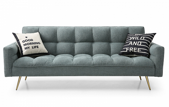 Диван-кровать Madrid, зеленый/золотые ножки