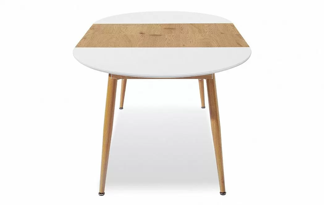 Стол раскладной Margaret 120-200, белый/светлое дерево - фото 10