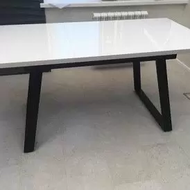 Стол раскладной Dakota 120-160, белый/черный