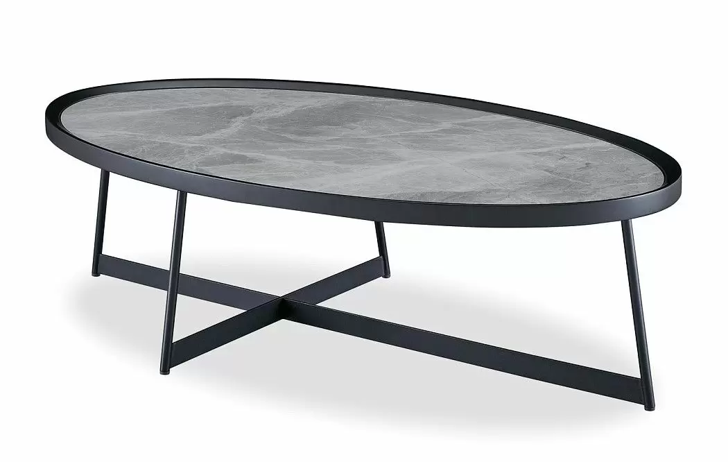 Стол журнальный Betsy (120), серая керамика