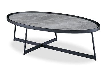 Стол журнальный Betsy (120), серая керамика