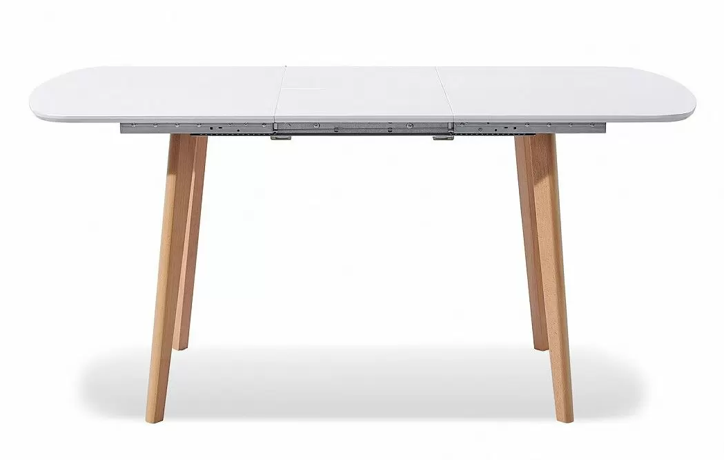Стол раскладной Ellis 120-160, белый/бук - фото 6