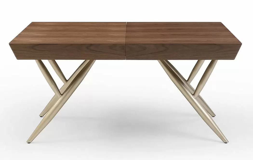 Стол раскладной Eleonora 160-340, орех/золото - фото 6