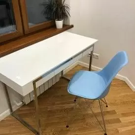 Стол письменный Ego, орех/белые ножки