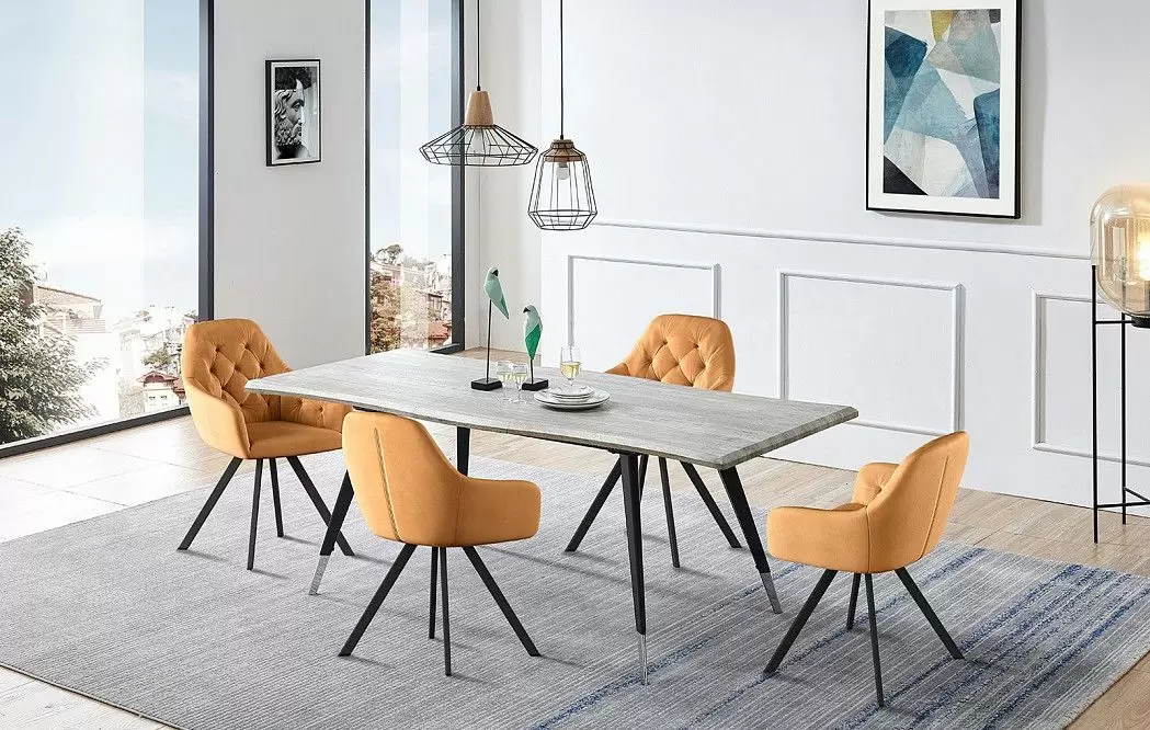 Стол раскладной Dusseldorf 160-200, античный дуб/черный - фото 14