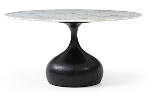 Стол Aspen 150, белый мрамор/черный