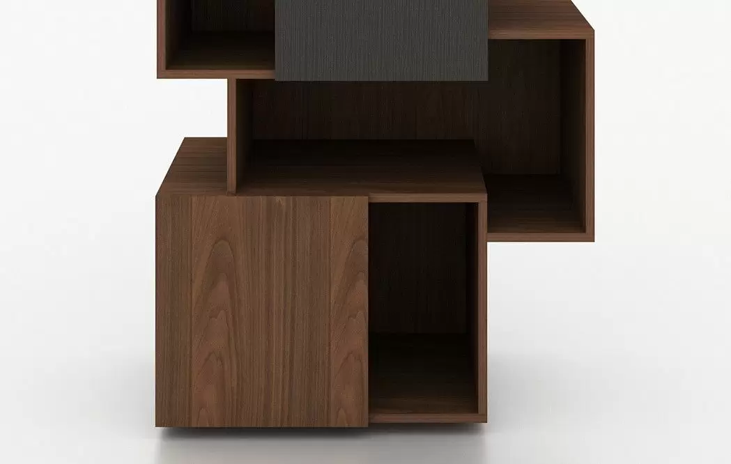 Стеллаж Palo Grey, орех/серые дверцы - фото 10