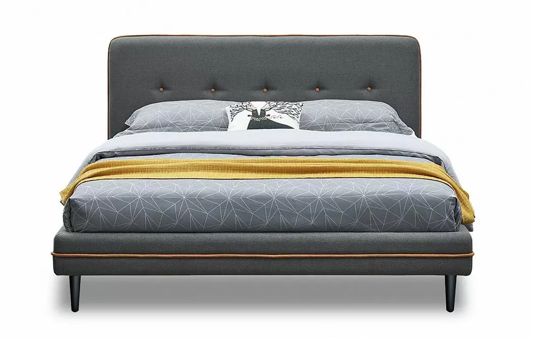 Кровать Madeira, серо-коричневый/черные ножки - фото 7