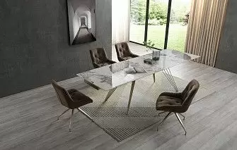 Стол Parma + 4 коричневых стула Joely