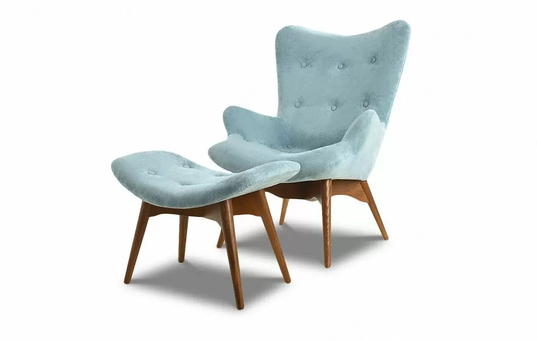 Оттоманка Contour, мятный голубой/коричневый - фото 6