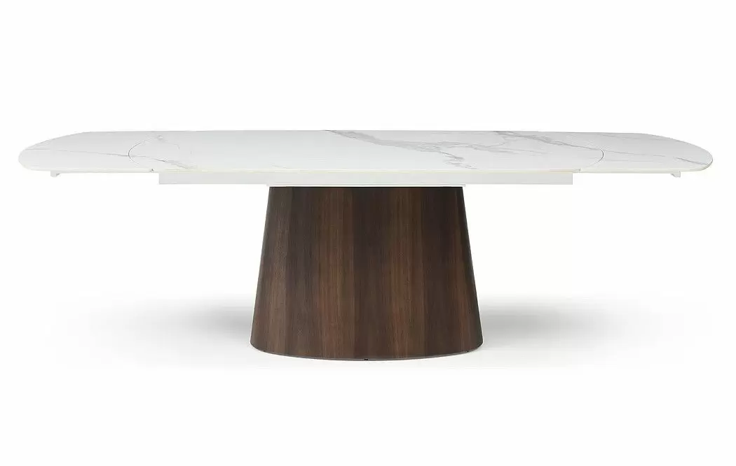 Стол раскладной Bavaria 180-260, белая керамика/орех - фото 8