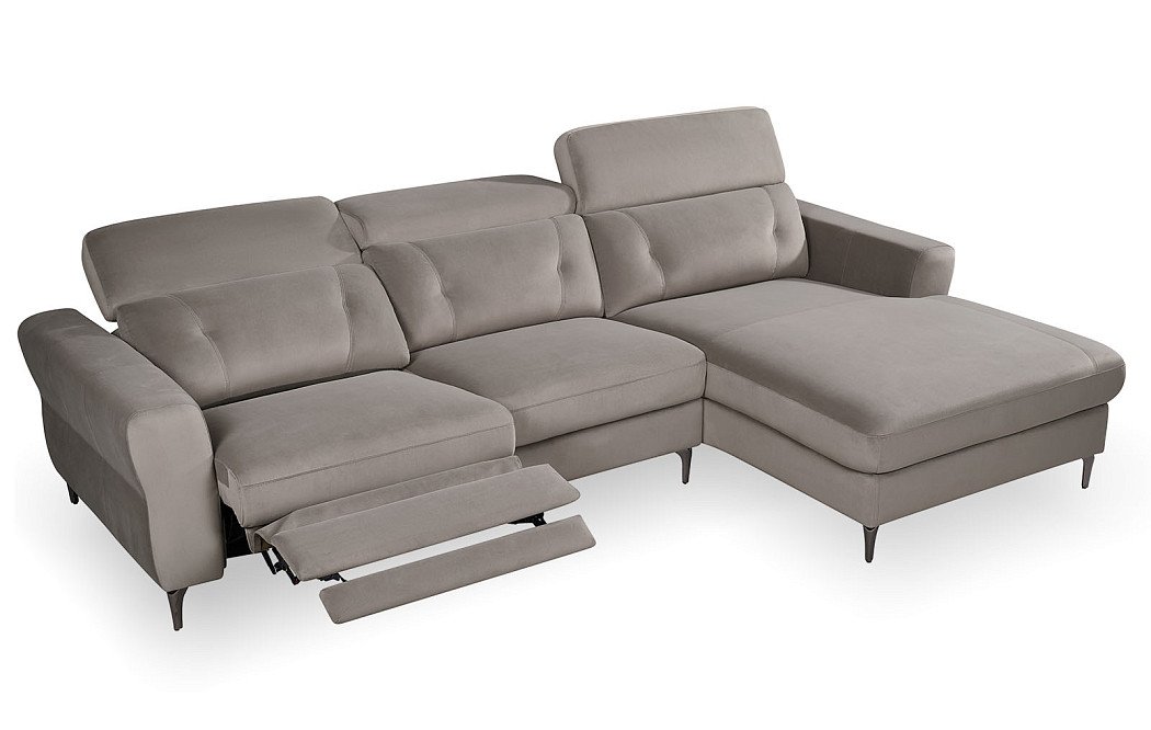 Диван-реклайнер Adeline угловой (правый), серо-коричневый - фото 5