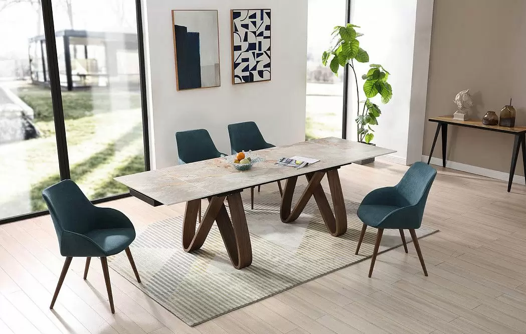 Стол раскладной Lido 160-240, серая керамика/орех - фото 11