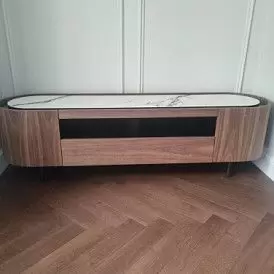 Буфет Angelica, белая керамика/орех