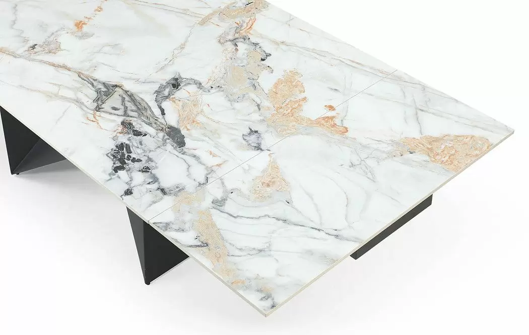 Стол раскладной Portofino Black 200-300, светлая керамика/черный - фото 14