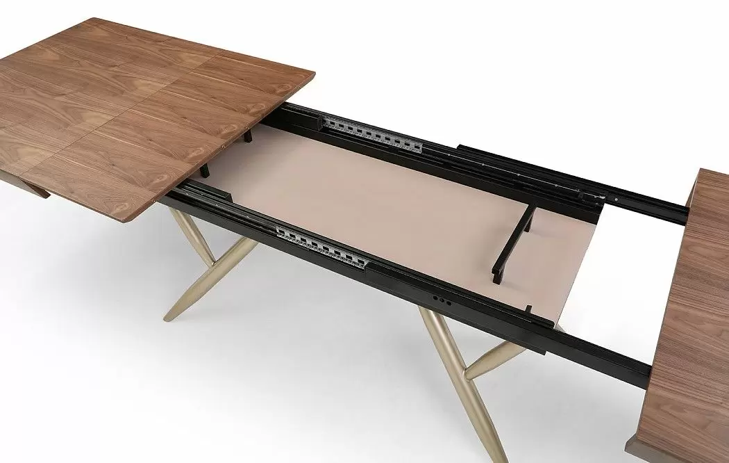 Стол раскладной Eleonora 160-340, орех/золото - фото 11