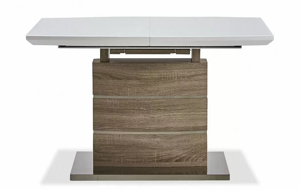 Стол раскладной Arioso Glass (120), белый/дуб - фото 9